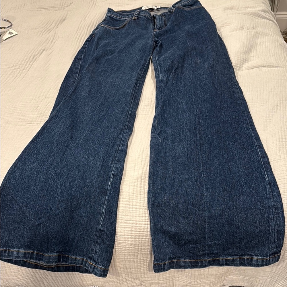 & Other Stories Blue Flare Wide Leg Jeans